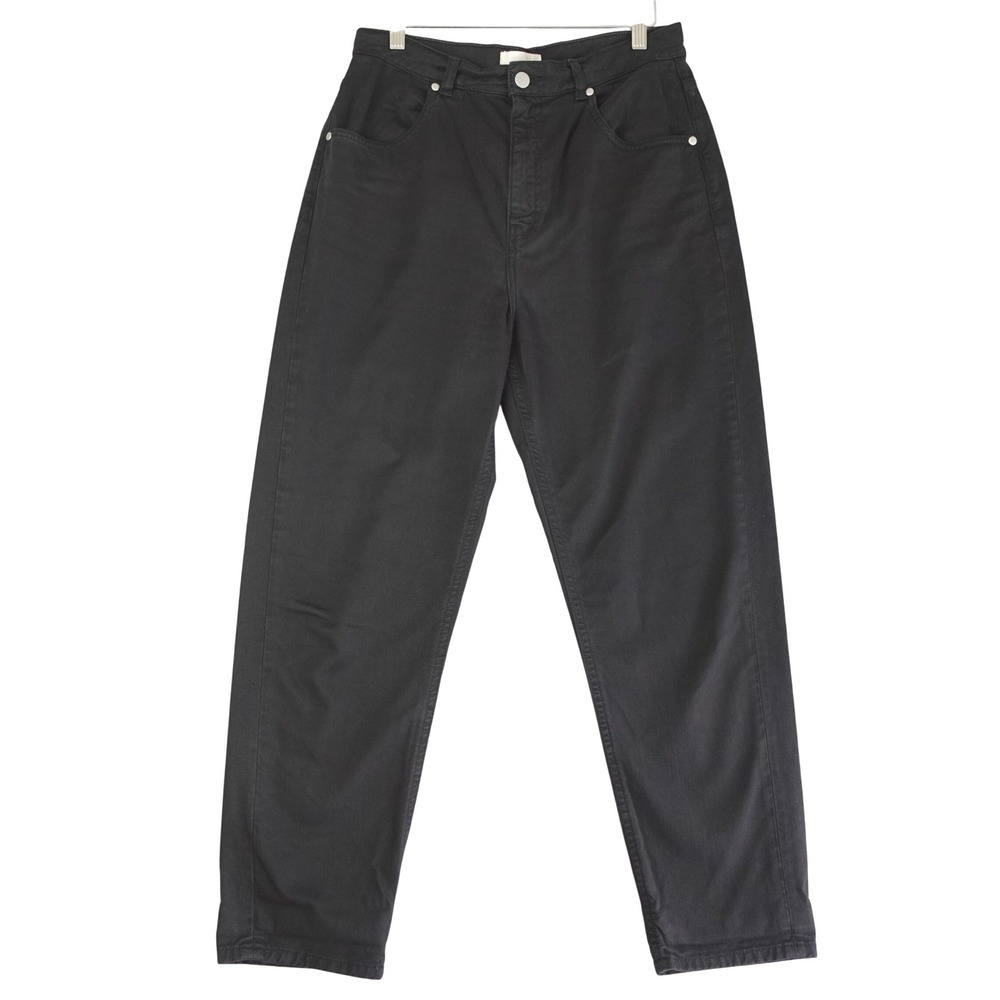KOTN Jeans Womens 8 Black High Rise Tapered Leg Cotton Baggy Pants Minimalist